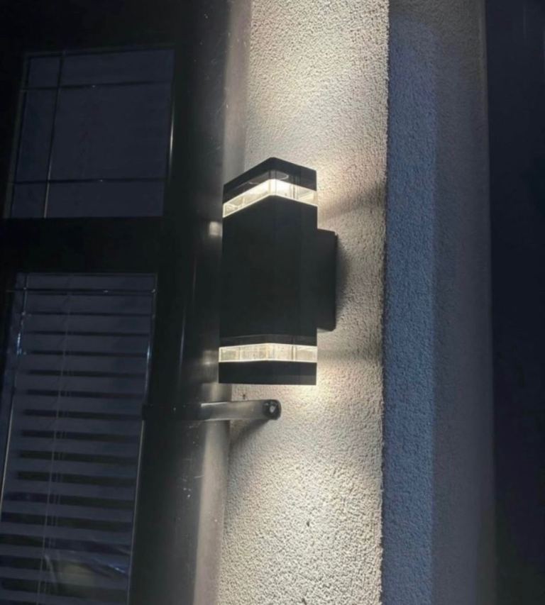 Black Outdoor Wall Light - Up and Down Lighting