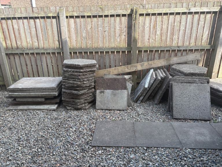 Used Garden Paving Slabs - Grey Stone