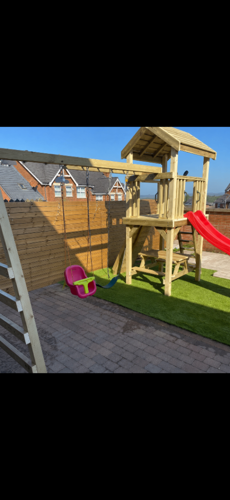 Large wooden climbing frame 
