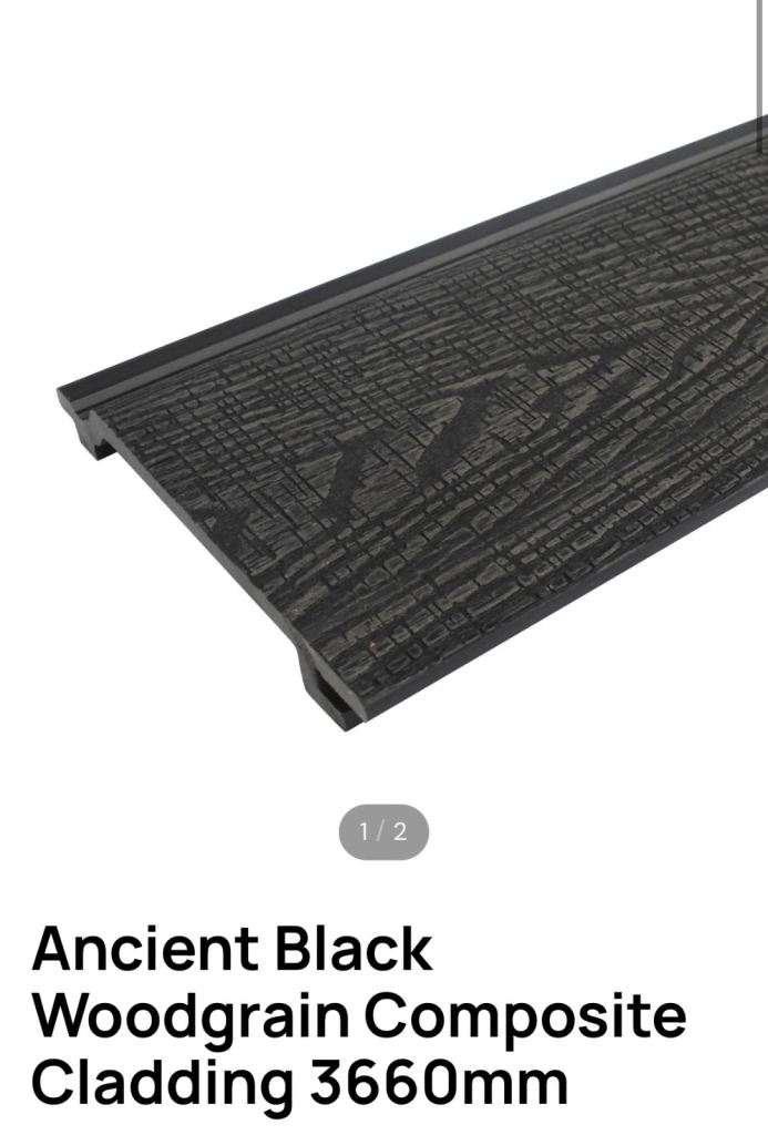 Ancient Black Woodgrain Composite Cladding 3660mm – New