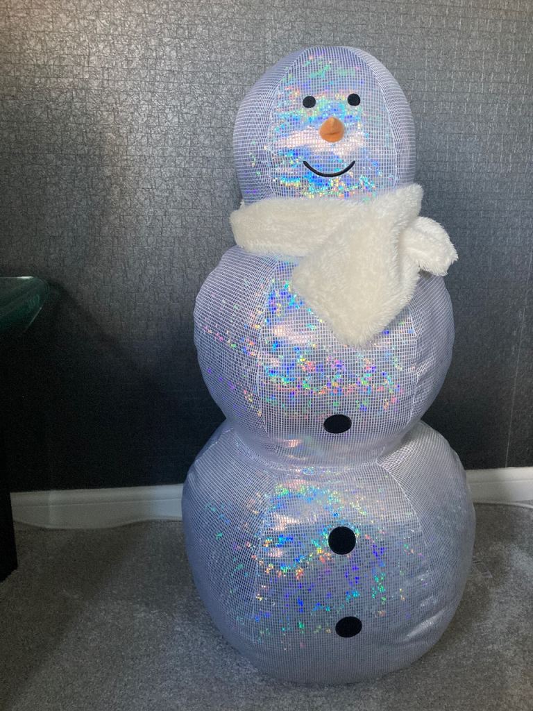 Disco Ball Effect Snowman Figure H78cm