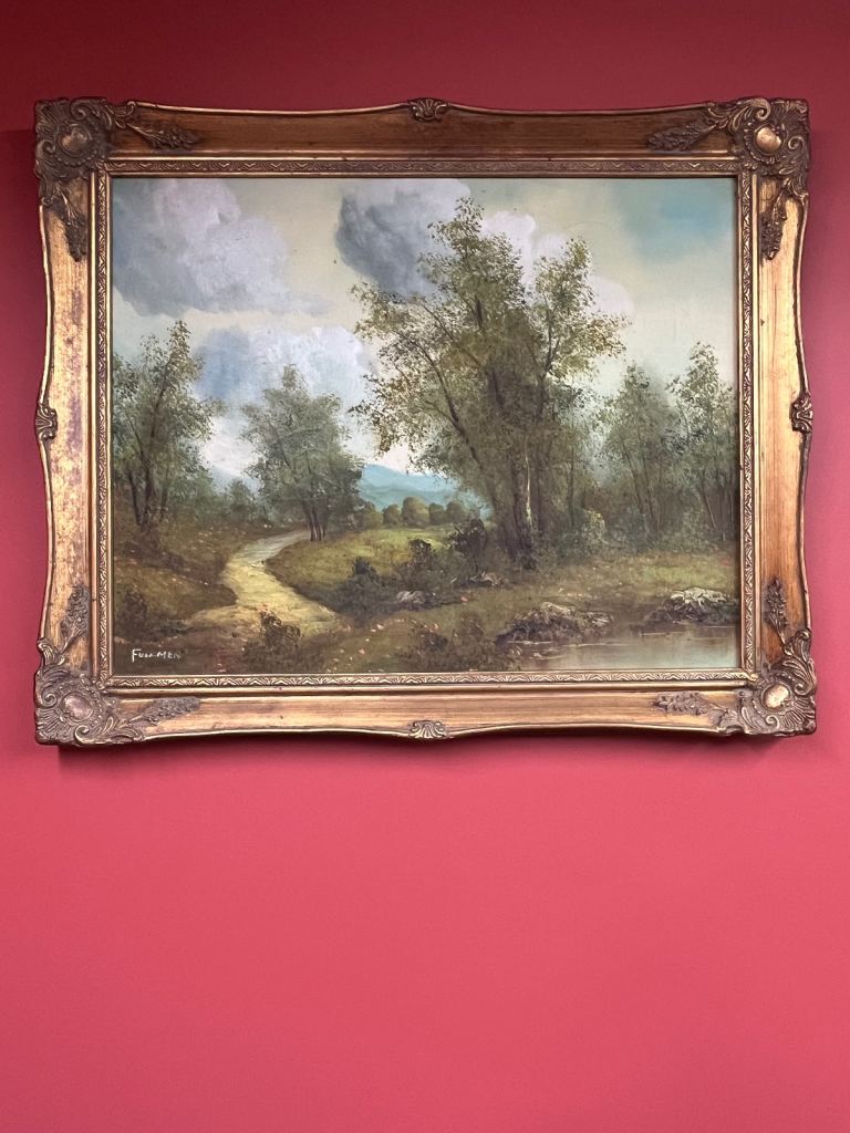 Antique Original Oil On Board Landscape Painting Signed 'FULLMEN'