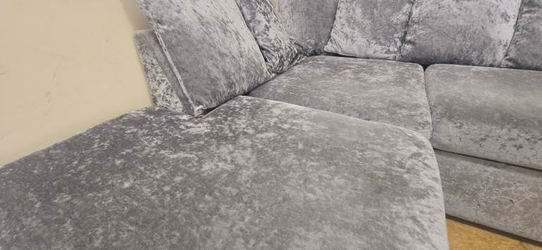 CRUSHED VELVET CORNER SOFA DELIVERY AVAILABLE