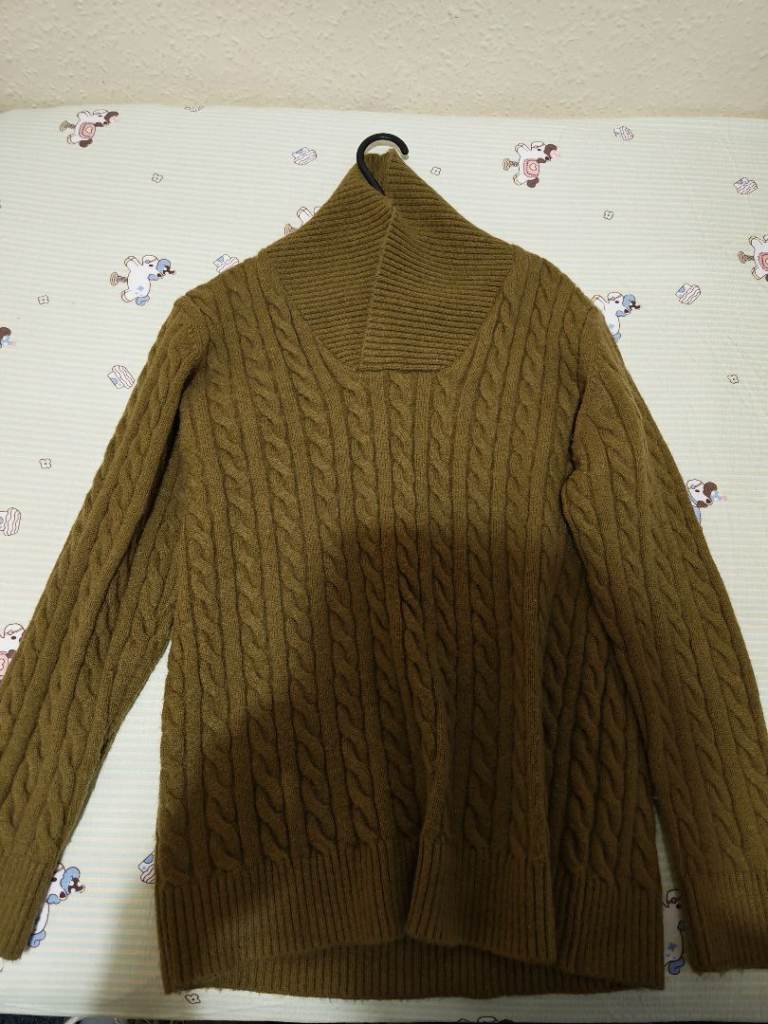Men's Brown Cable Knit Jumper – Good Condition