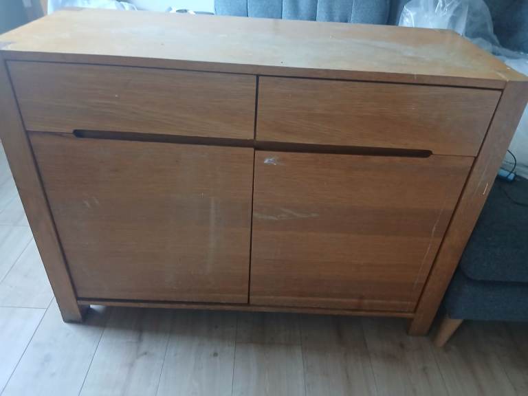 Wooden Sideboard with Drawers and Cupboard – Fair Condition