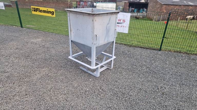 Galvanised feed hopper been used for poultry feed farm livestock tractor 