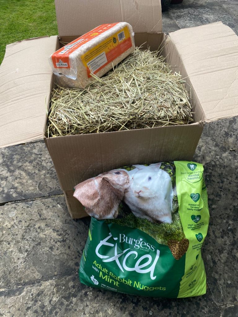 Boxed bale of hay 