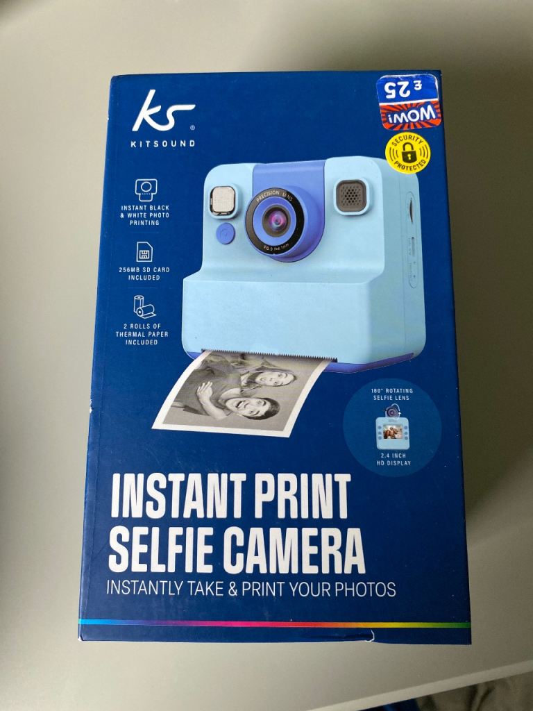 Kitsound Instant Print Selfie Camera - New, Blue