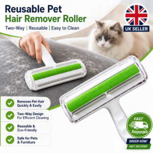 Reusable Two-Way Pet Hair Remover Roller | Double-Sided Lint & Fur Cleaning Roller
