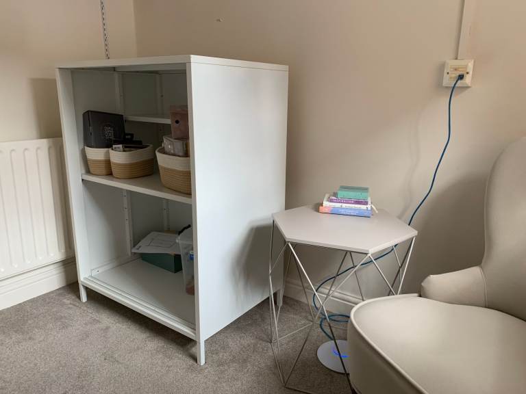 White Metal Lockable Cabinet with Sliding Doors - IKEA Trotten