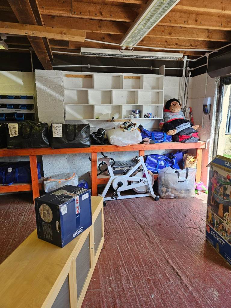 Free work benches and other workshop items.