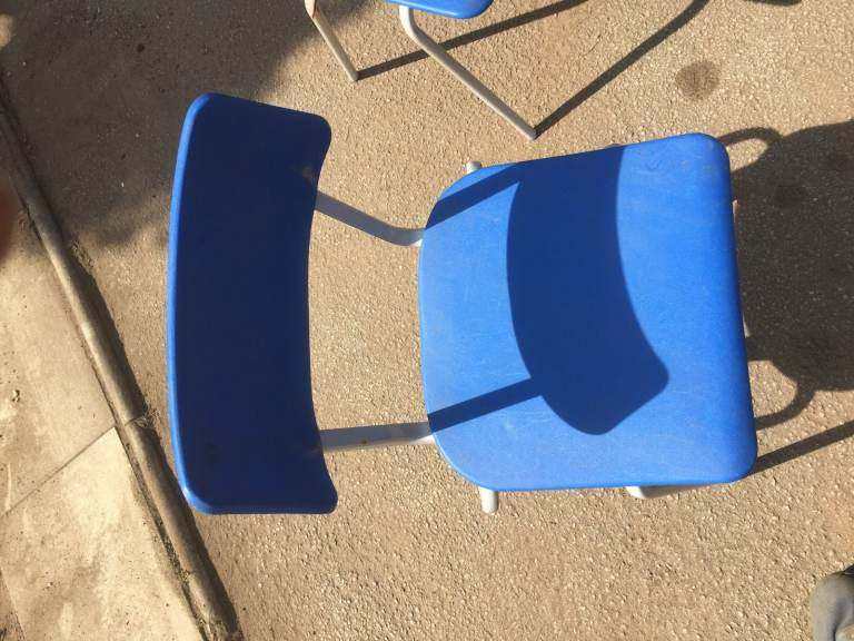 childrens stacking chairs, metal frames £1 each - a few available