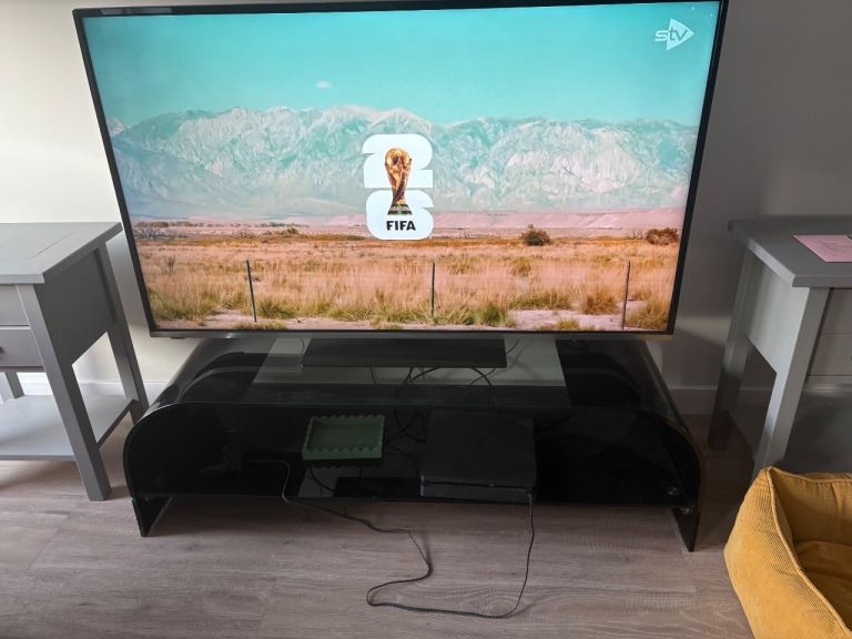 Free - Black Glass TV Stand – Good Condition