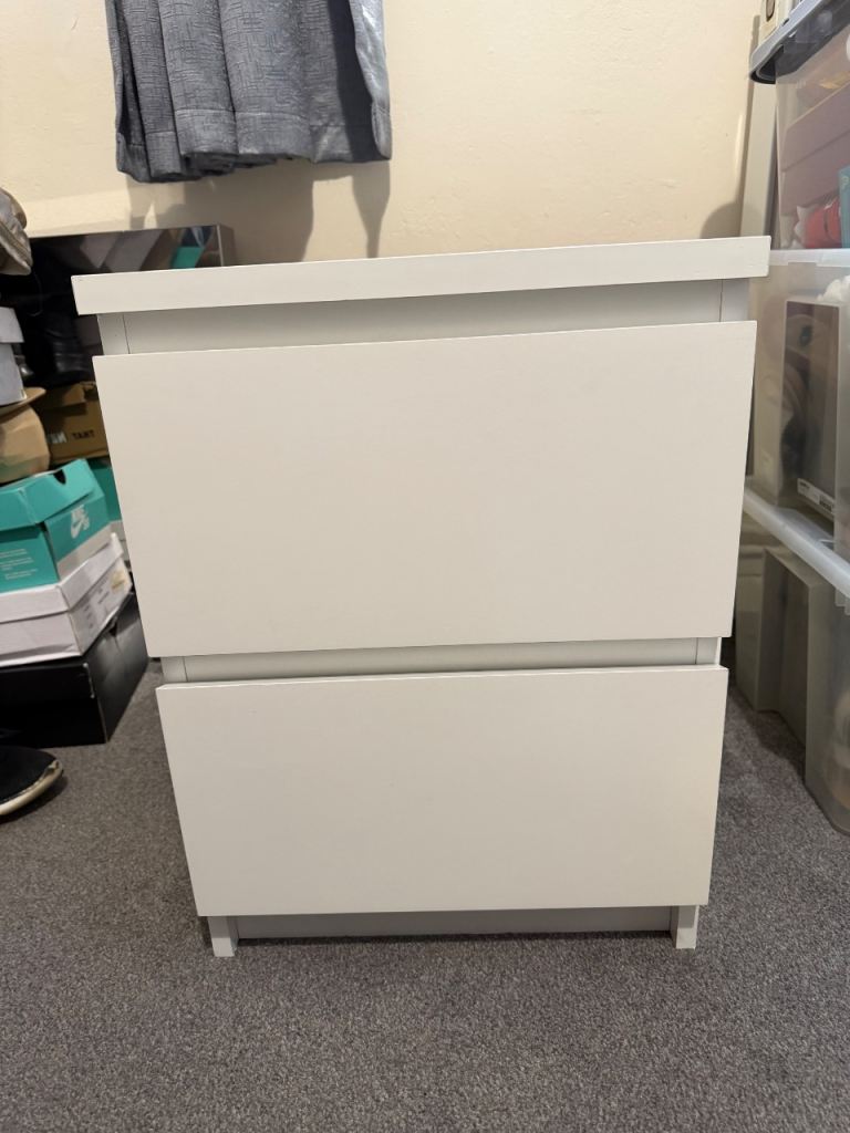 Malm White 2-Drawer Storage Unit