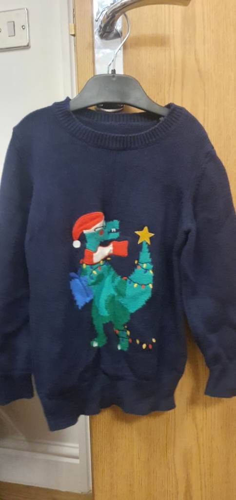 Mini Club Christmas Dinosaur Jumper Age 3-4