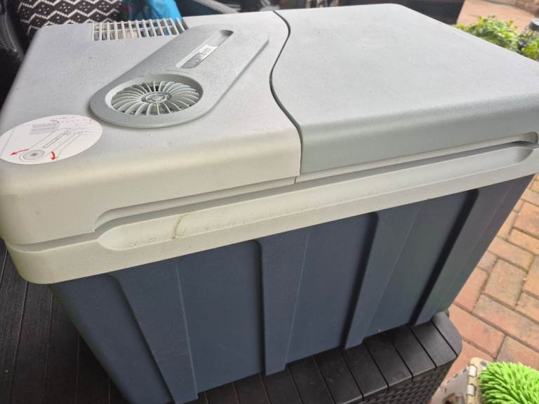 Camping Cool Box – Grey and Blue, Good Condition