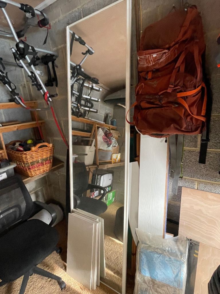 Mirrored cupboard doors x2