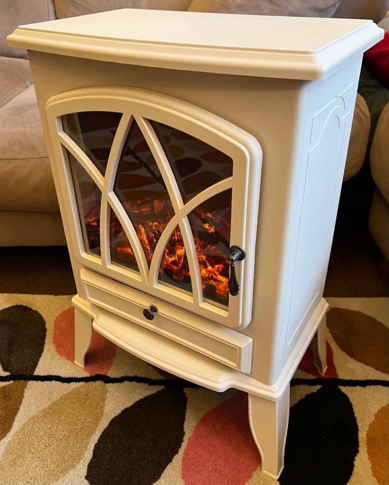 2000W Traditional Small Stove Electric Heater - Off-White - As New