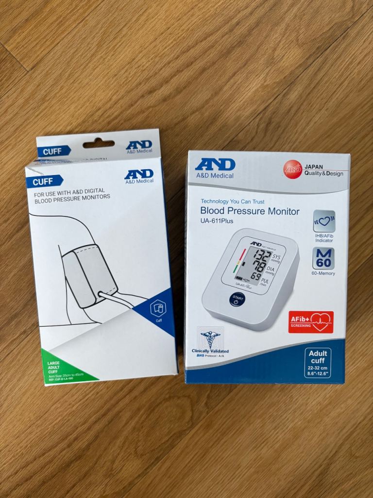 A&D Medical UA-611Plus Upper Arm Digital BP Monitor AFib Screening 2 x Cuffs