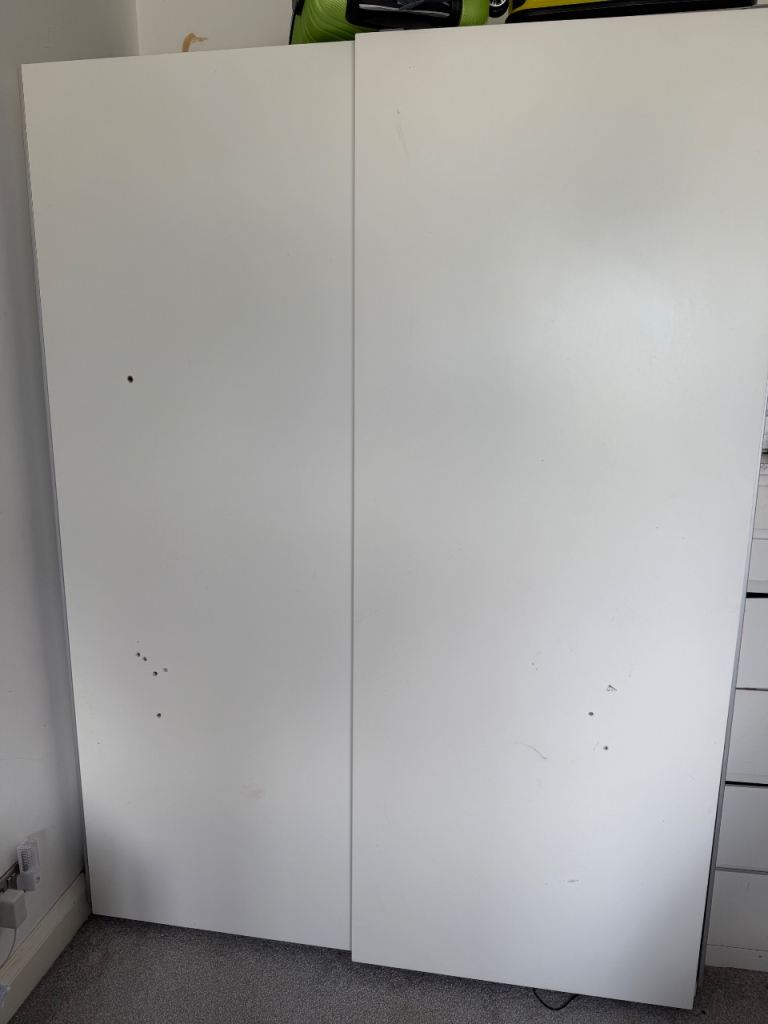 Pax White Sliding Door Wardrobe Doors – Used Condition