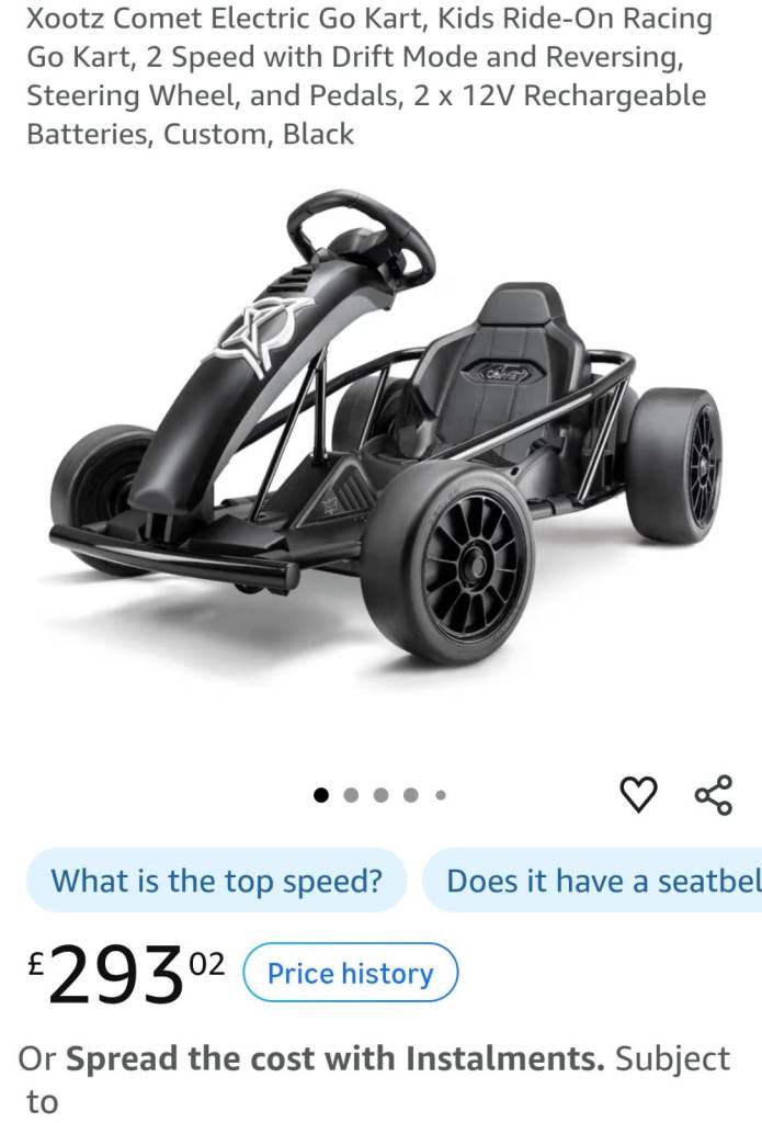 Xootz Comet Electric Go Kart – Like New, Black