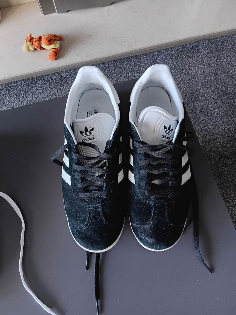 Adidas Gazelle Trainers – Black Suede, Good Condition