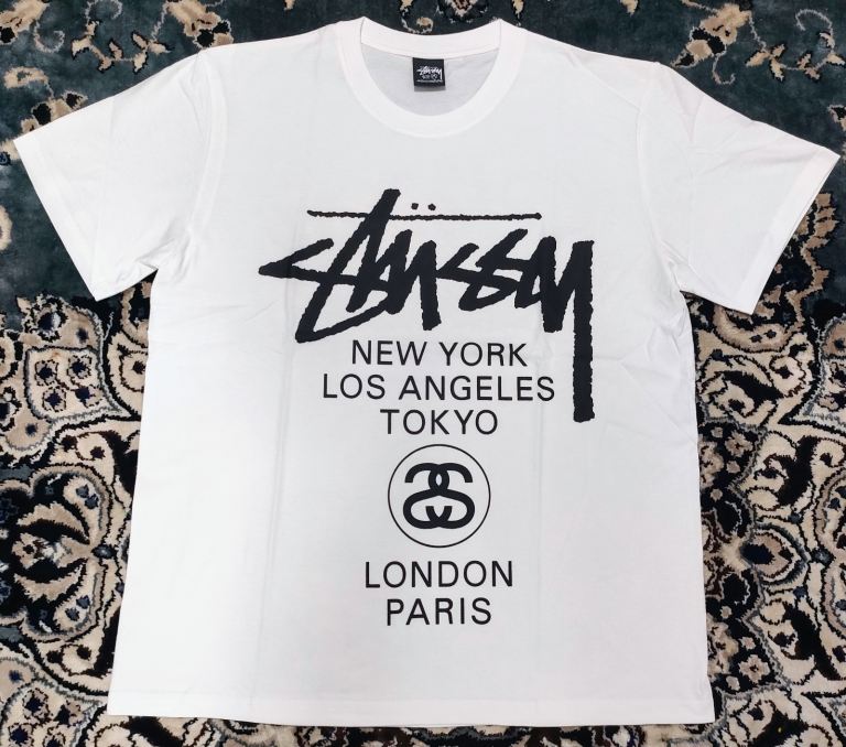 Stussy Logo Tokyo Paris T-shirt, Mens Size Medium, Brand New