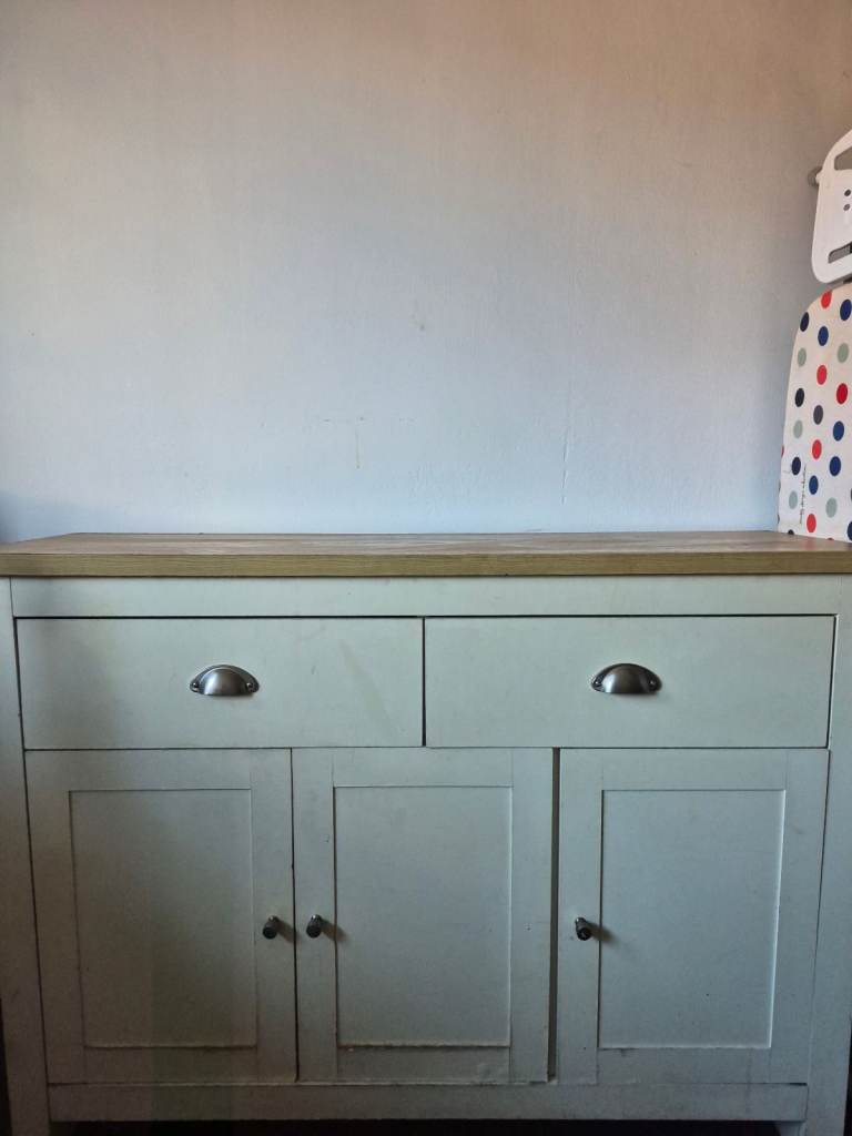 Cream Sideboard with Wooden Top 