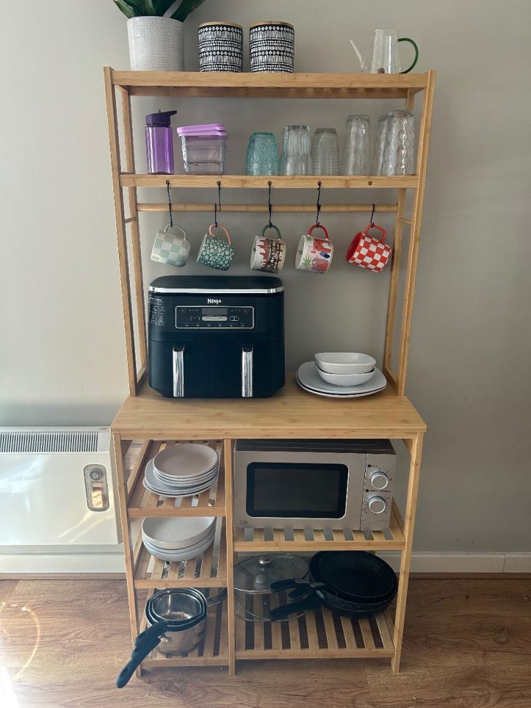Kitchen unit bakers station wood additional storage unit 
