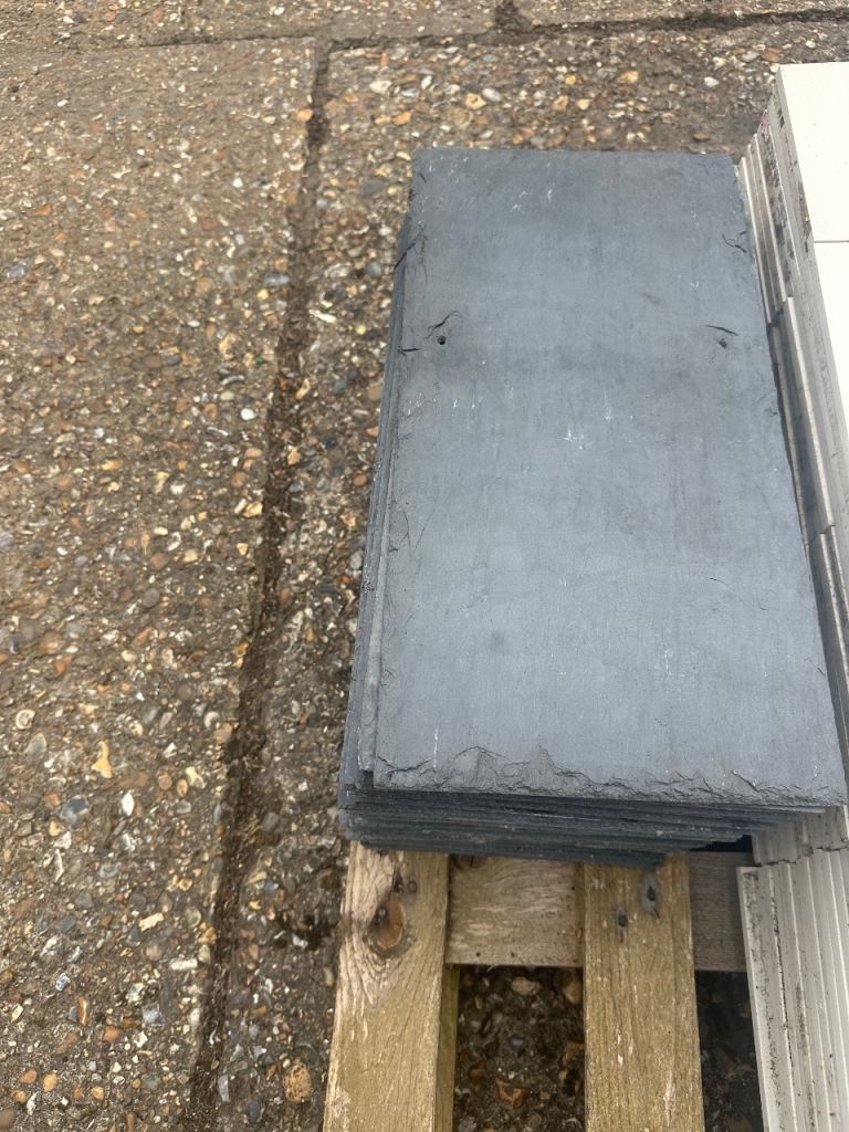 Grey Pre-Holed Spanish Slate Roof tiles - 500 x 250 mm