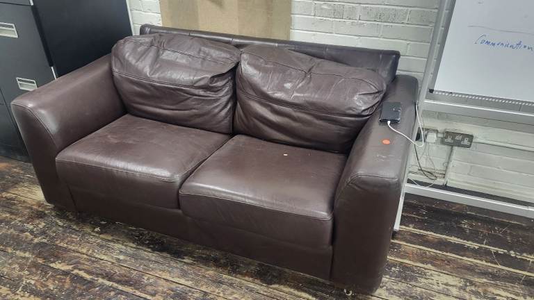 One leather sofa