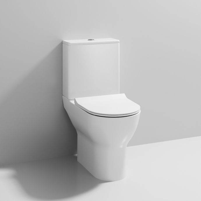 Toilet - Nuie Freya Compact Open Back Pan with Cistern and S/C Seat - NCG350R-P
