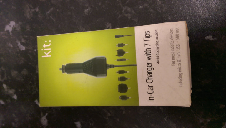 7 Tip in-car phone charger. New