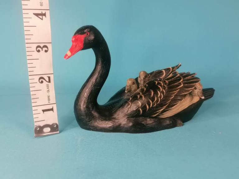 Vintage Swan And Cygnets (Black Swan)  Fine Arts. Home Decoration. As seen 