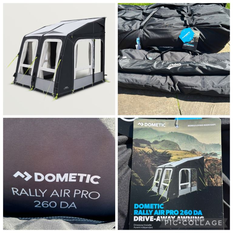 New Dometic Rally Air Pro 260 Drive-Away Air Awning , Connecting kit & storm straps