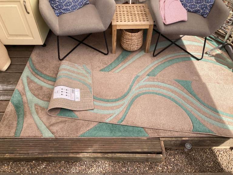 Dunelm Teal Rug (160x230cm) with matching Runner