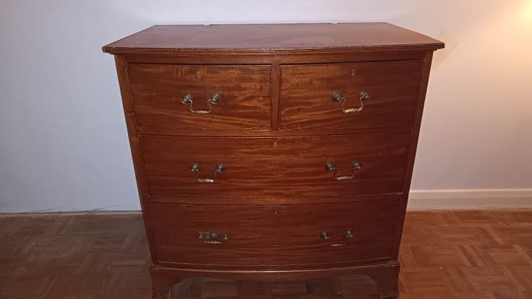 image for Antique bow fronted chest of drawers
