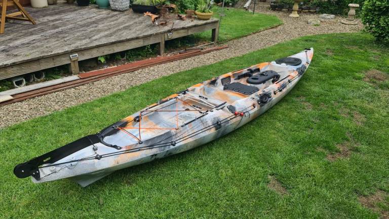 13.4ft Galaxy Sturgeon Kayak + C-Tug Cart – Barely Used