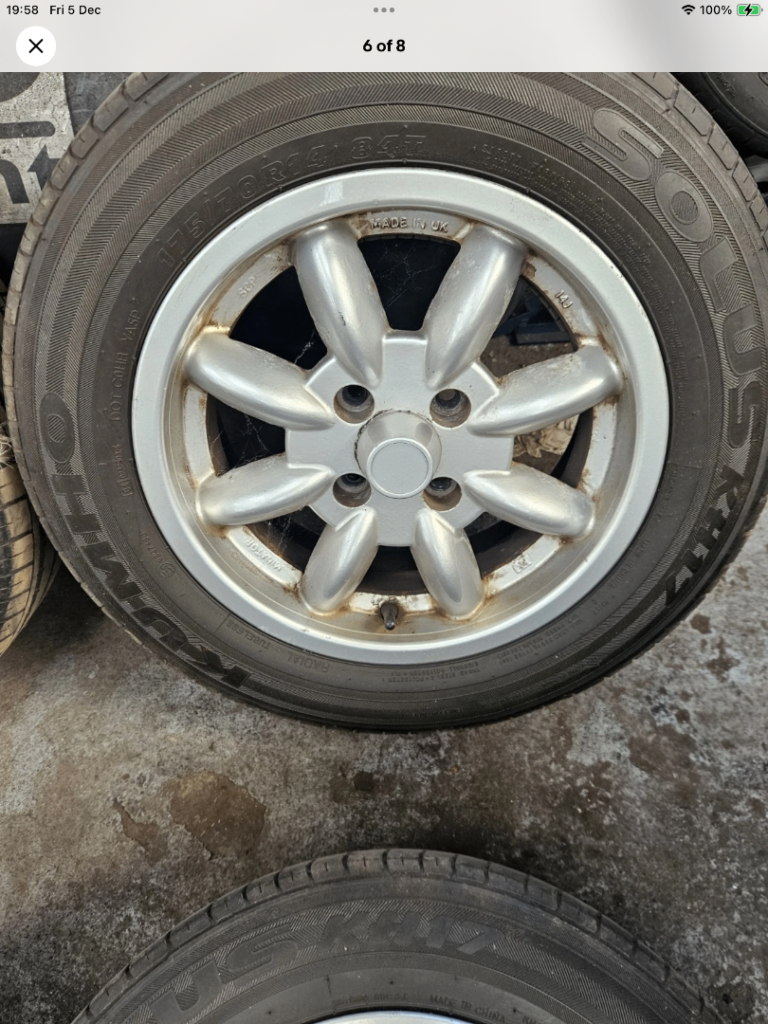 Morris Minor Minilight wheels ,classic ,imp,ford,race,rally,garage 