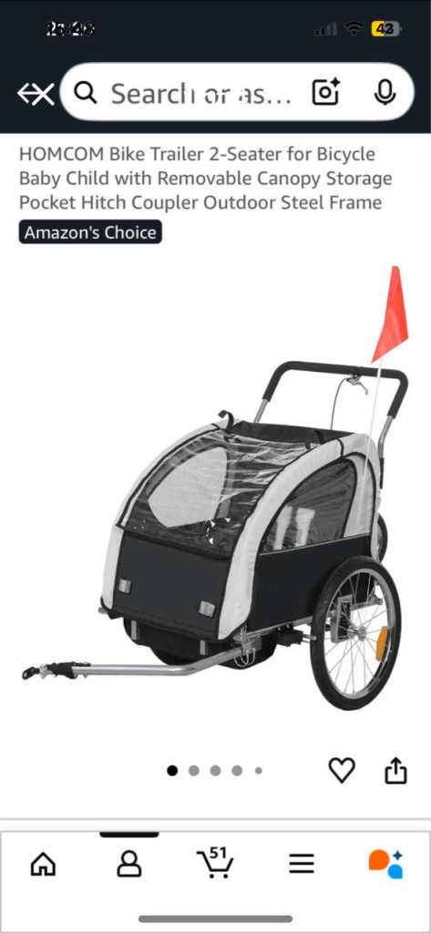 Bike trailer 2 seater