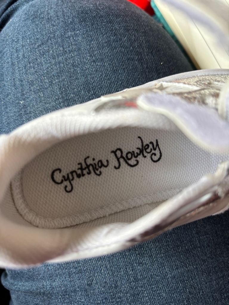 New White & Silver Girls Trainers size 4.5