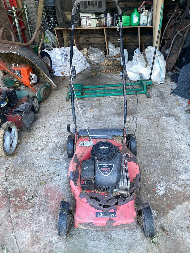 GONE ie no longer available - Sovereign petrol lawn mower - SPARES or REPAIR