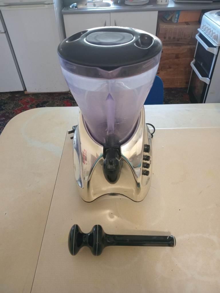 Silver Food Blender with Tamper – Good Condition