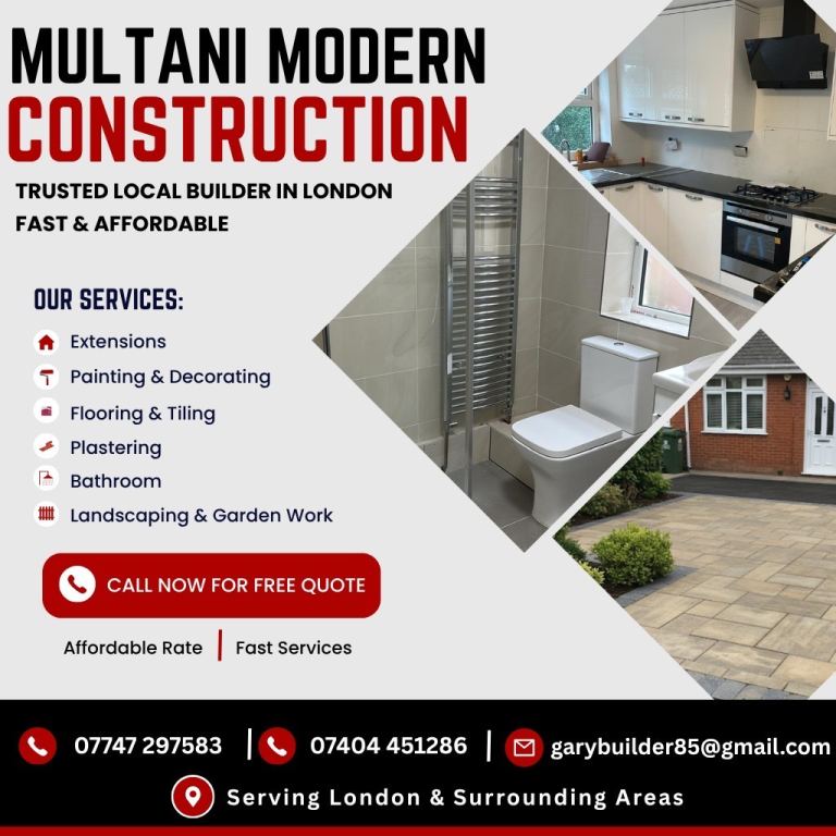 Multani Modern Construction | Builders London | Extensions, Bathrooms, Tiling | Free Quote