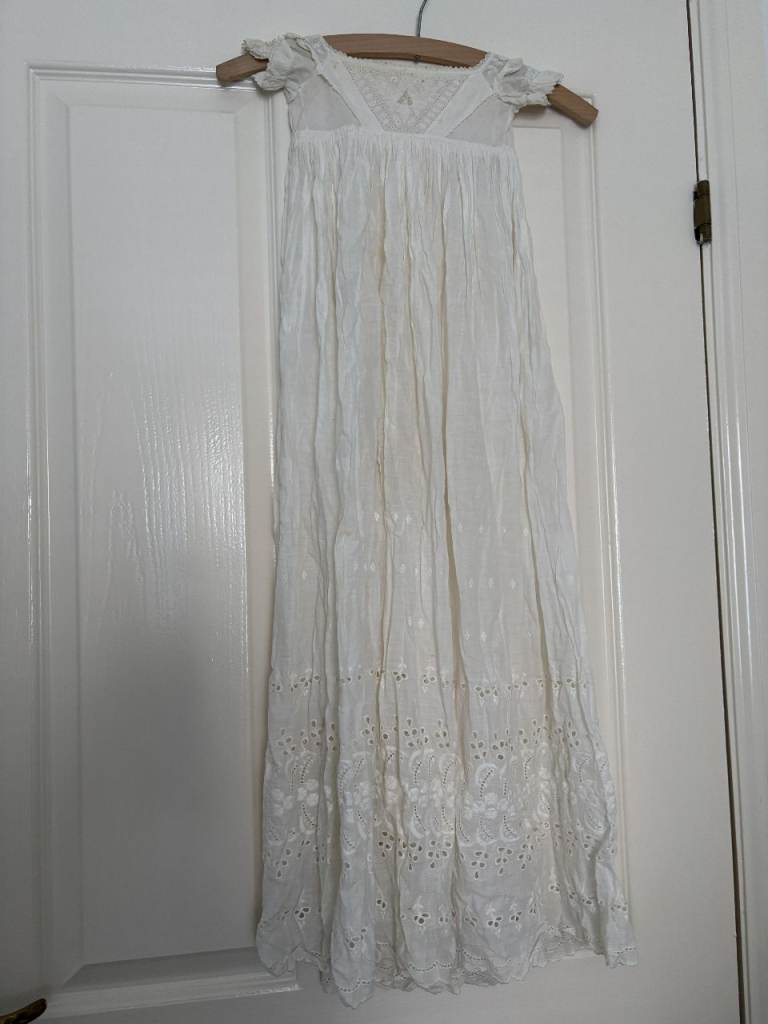 Off white Baby Christening Gown - needs tlc