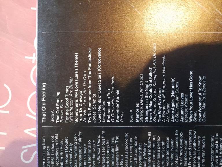 Andy Williams box set 6 viynl albums