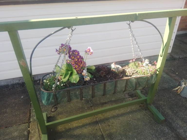 wrought iron trough garden planters