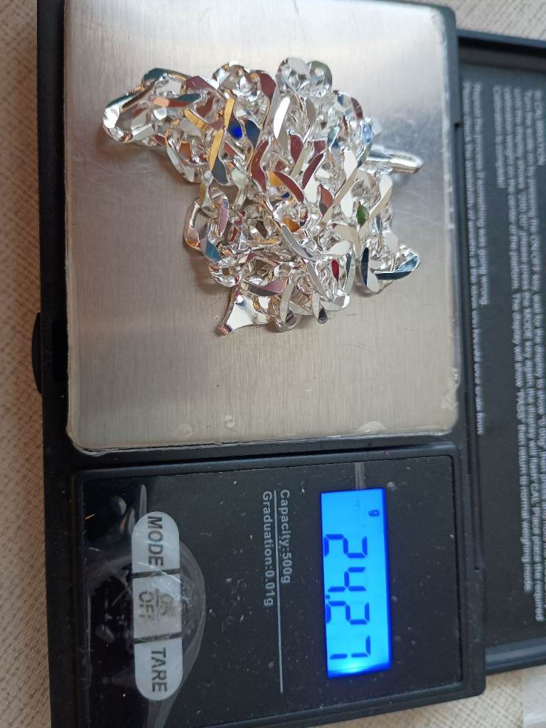 x5 silver plated chains 120 grams 