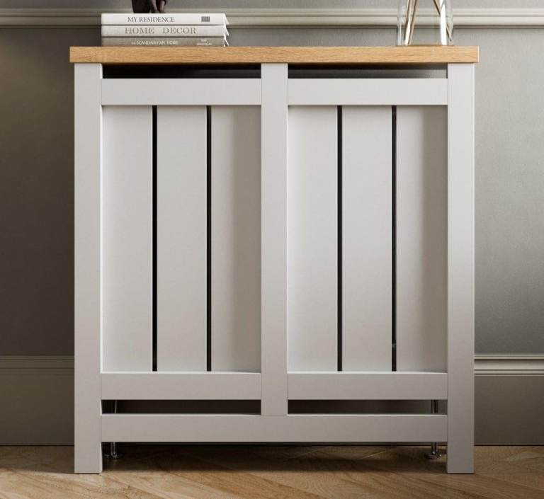 RadiLux Stratford Radiator Cover with Oak effect shelf - Small