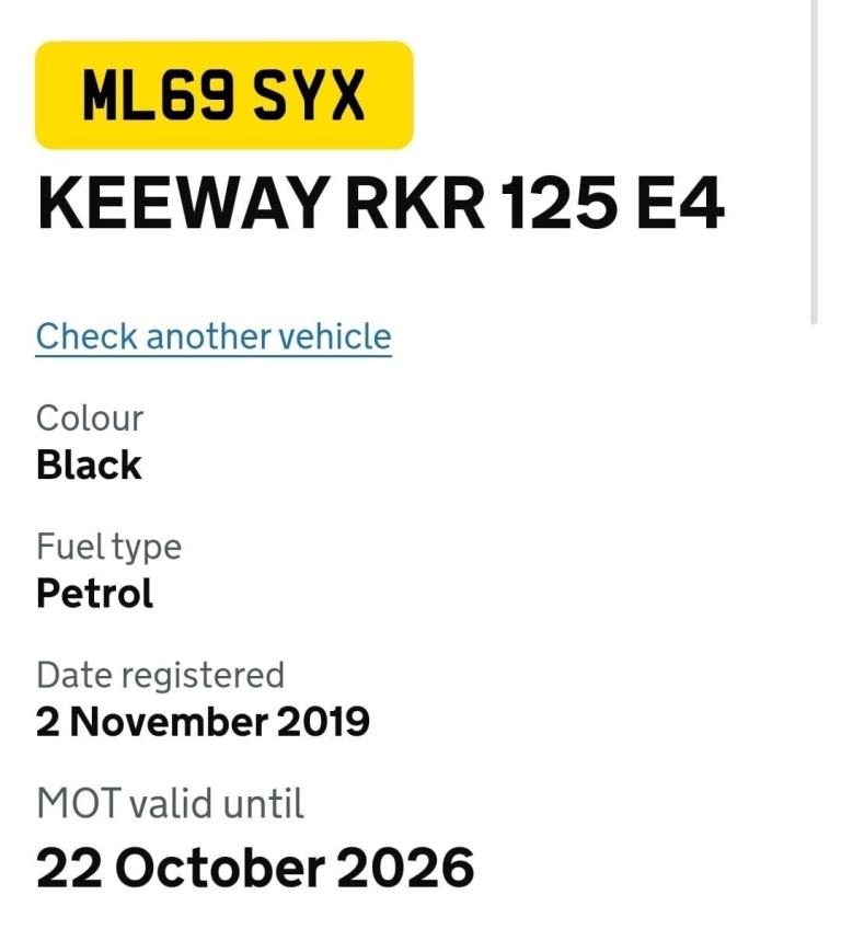 Keeway RKR 125 2019 Low mileage 